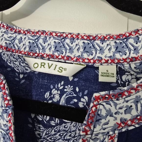 Orivs Blockprint Lighweight Tunic Tip Blue Bohemian Lightweight Size Small - Picture 4 of 9